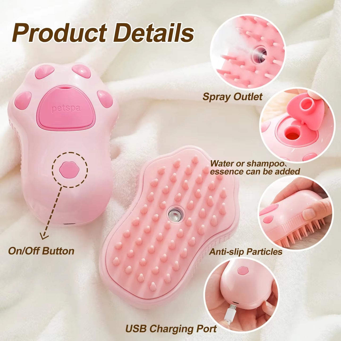 PawfectPets 3in1 Steam Brush