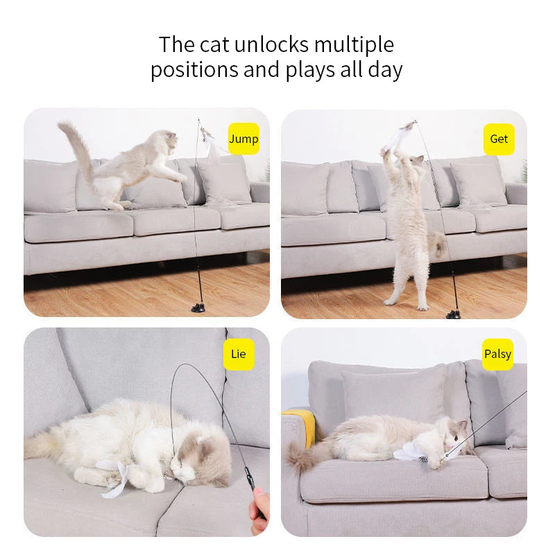 PawfectPets™ Interactive Cat Feather Toy Wand