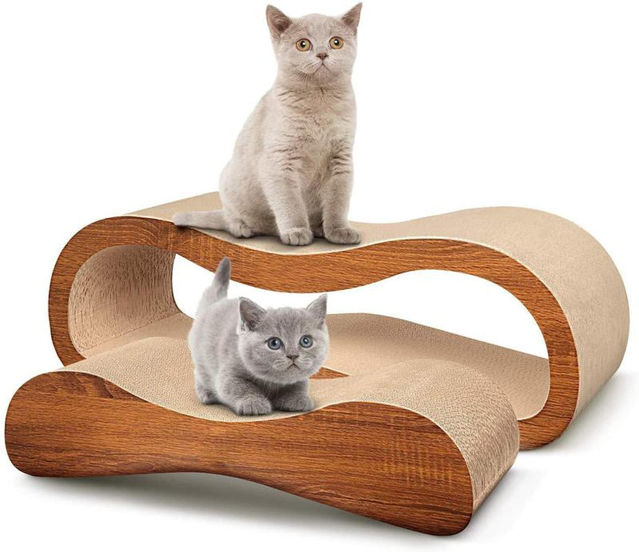 Fluffydream2 in 1 Cat Scratcher Cardboard Lounge Bed, Cat Scratching Board