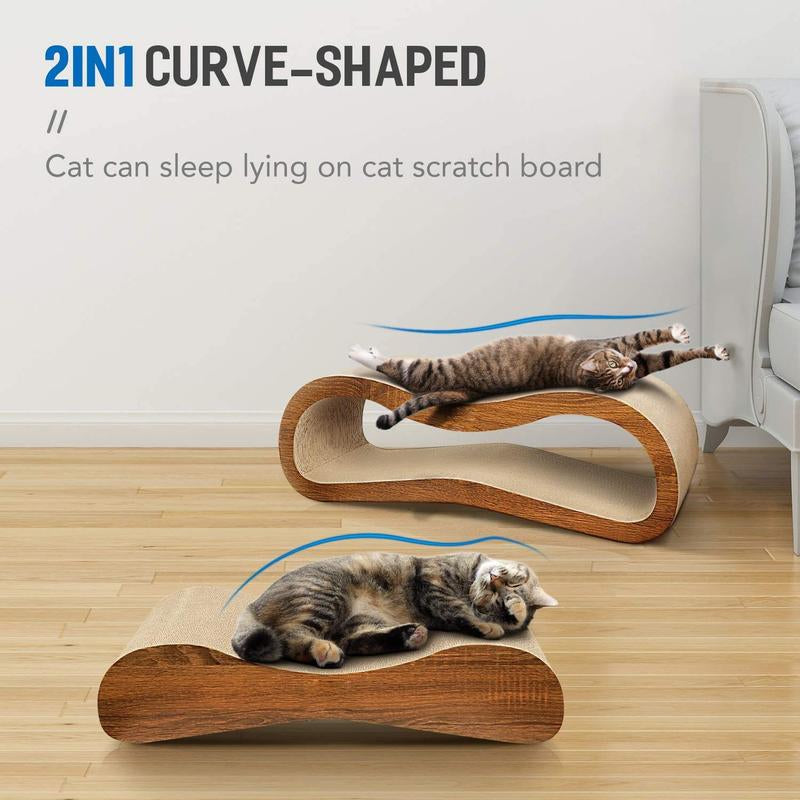 Fluffydream2 in 1 Cat Scratcher Cardboard Lounge Bed, Cat Scratching Board