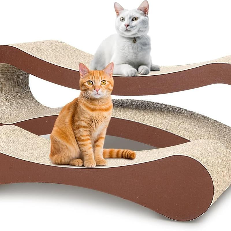 Fluffydream2 in 1 Cat Scratcher Cardboard Lounge Bed, Cat Scratching Board